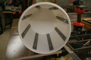 Showing the inside of the bucket with the steel bolted in place